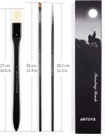 Paint Brush Set 12pcs, Natural Hog Bristle Long Handle Professional Artist Brushes Anti-Shedding, Art Supplies for Kids and Adults for Acrylic and Oils Painting, Watercolor, Face Painting Craft - Image 3
